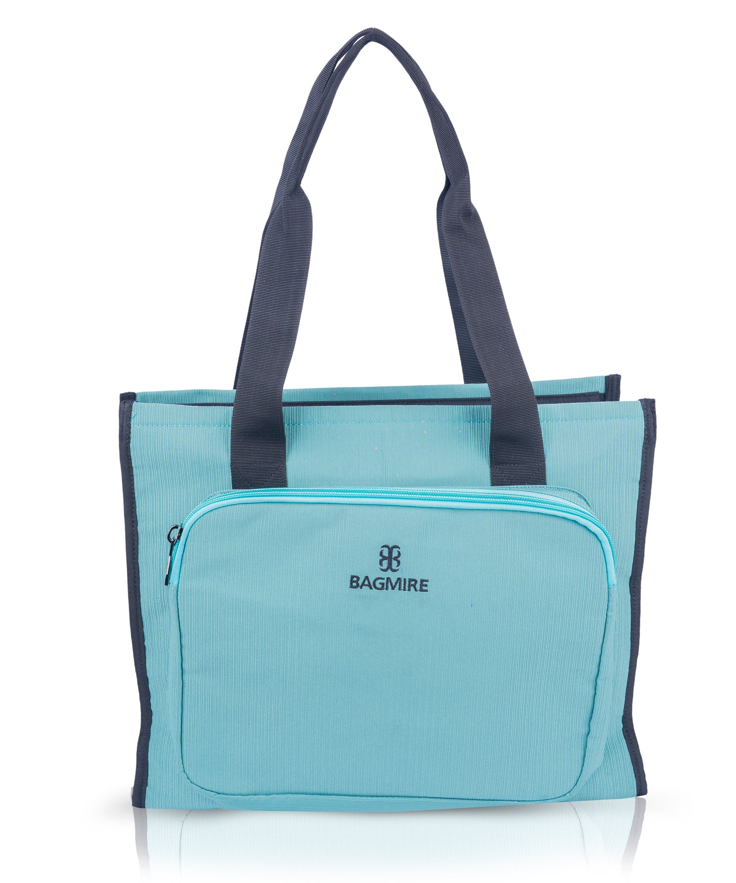 Lightweight Teal Carryall Tote with Zipper Pocket – Bagmire Durable & Waterproof Shoulder Bag