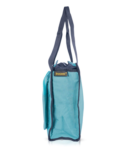 Lightweight Teal Carryall Tote with Zipper Pocket – Bagmire Durable & Waterproof Shoulder Bag