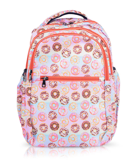 Girls' Donut Print Backpack 18 Inch - Cute, Lightweight, Waterproof School Bag Bagmire