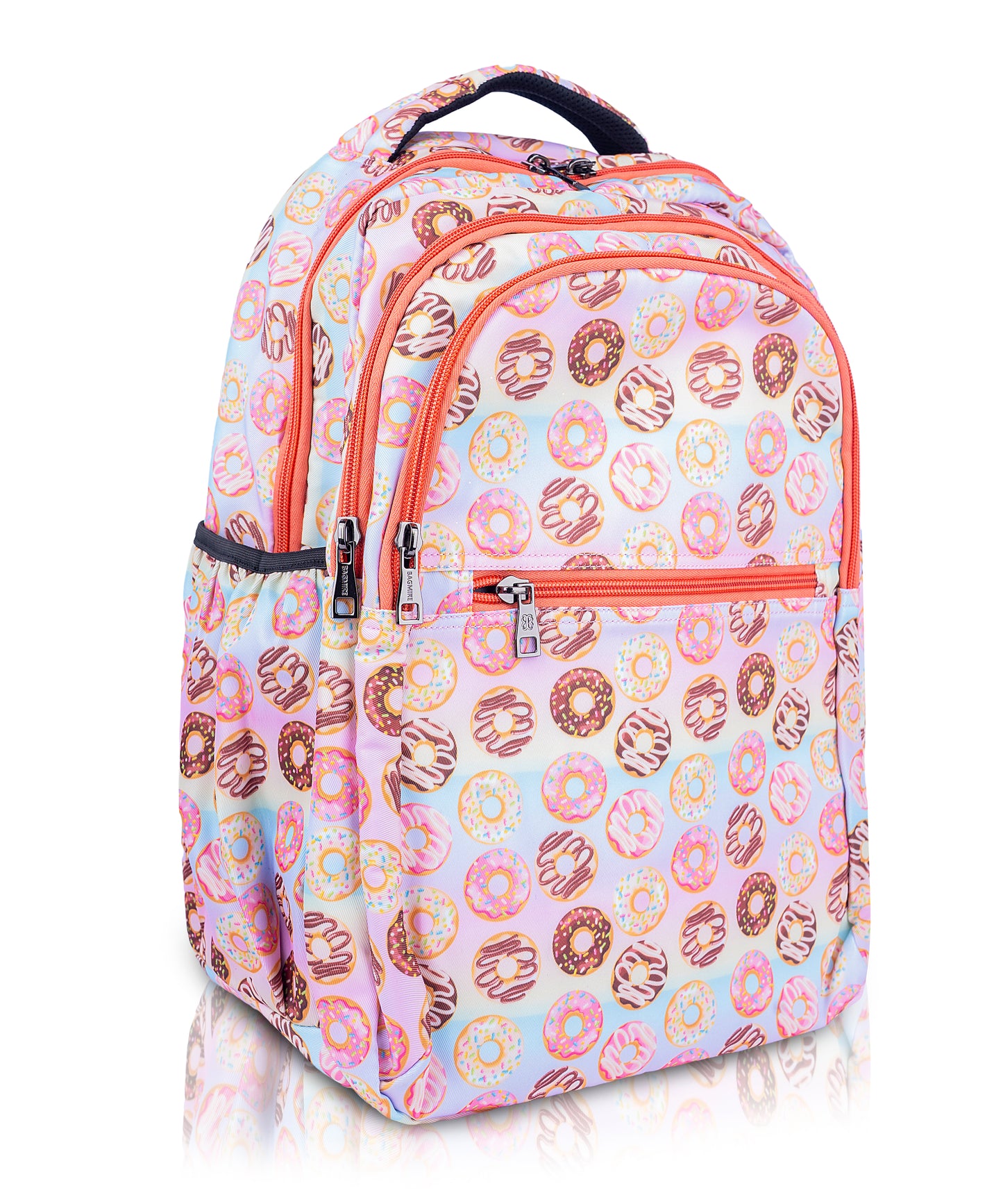 Girls' Donut Print Backpack 18 Inch - Cute, Lightweight, Waterproof School Bag Bagmire