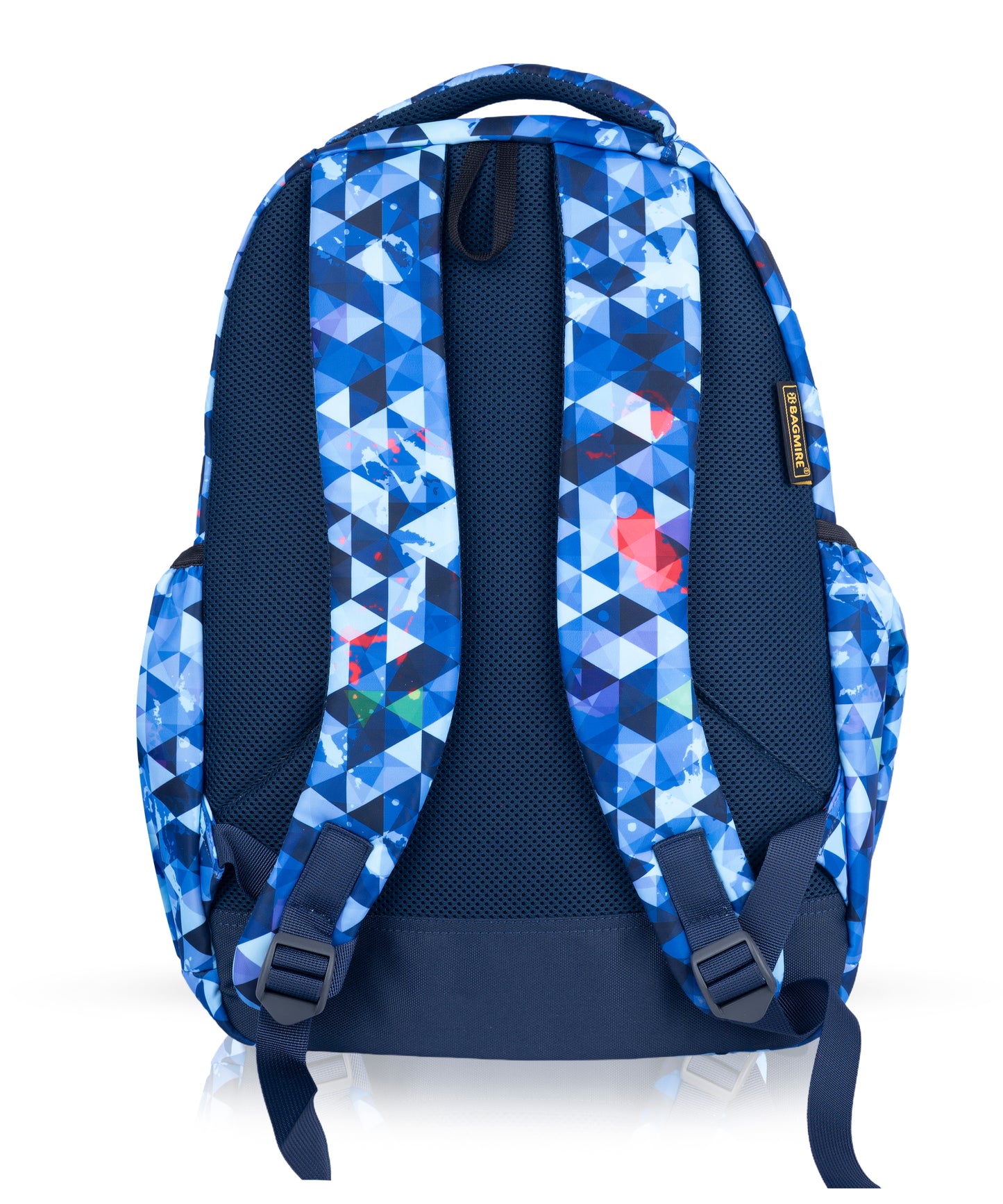 18" Geometric Print Backpack - Waterproof, Durable Nylon for School Kids | Bagmire Triangle Pattern