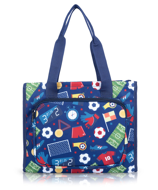 Boys' Soccer/Football Print Tote Bag - Art, Picnic, Sports Gear Carrier | Waterproof Bagmire