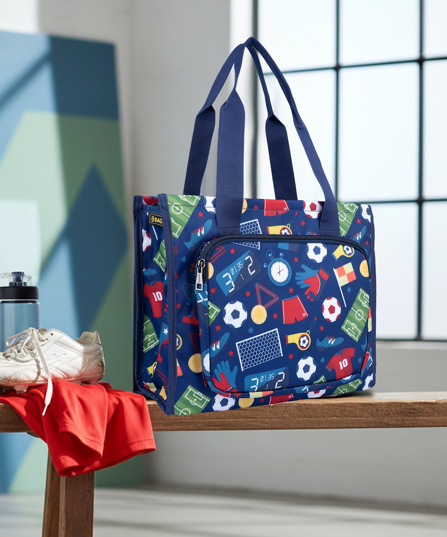 Boys' Soccer/Football Print Tote Bag - Art, Picnic, Sports Gear Carrier | Waterproof Bagmire