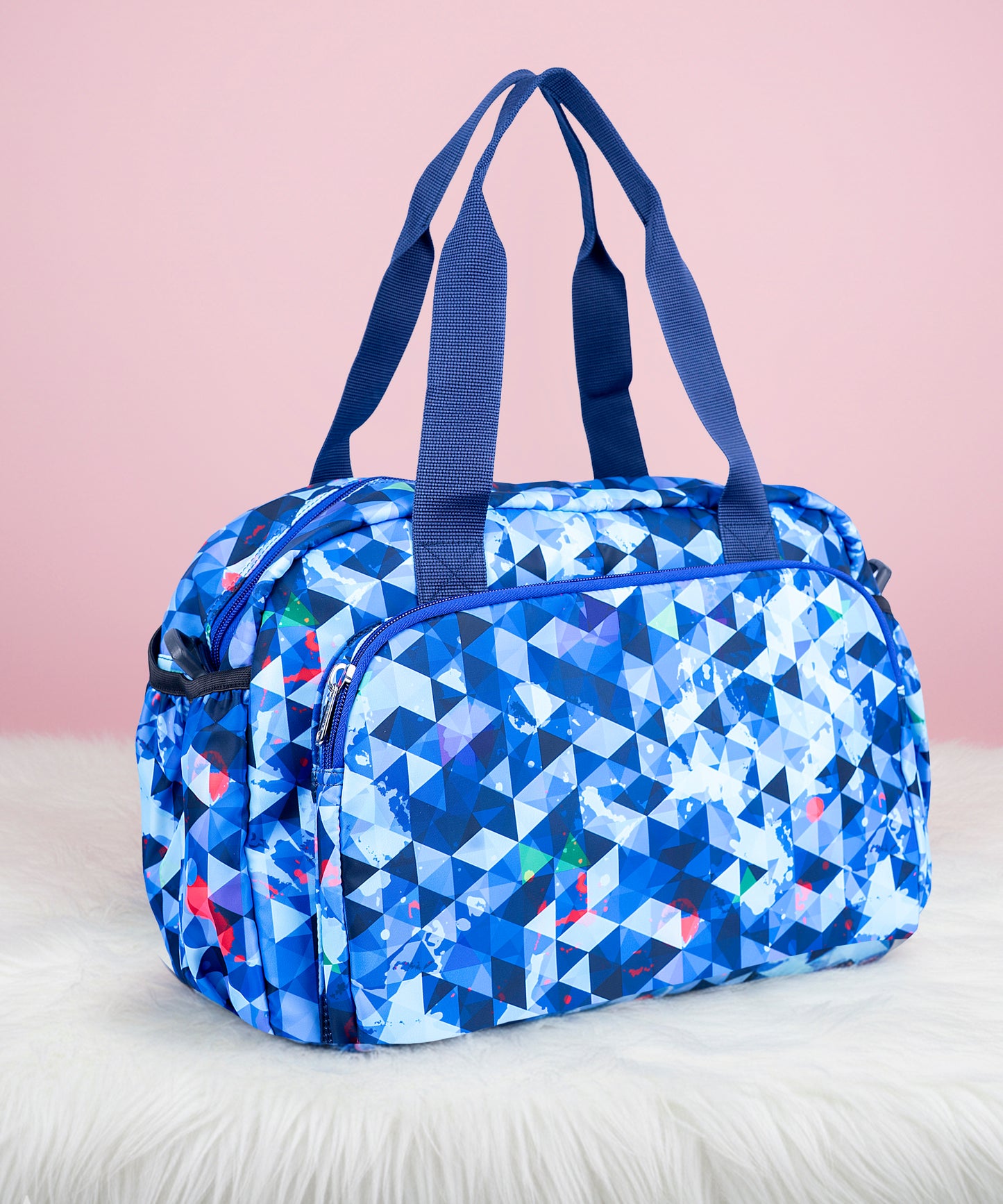 Waterproof Geometric Duffle Bag - Spacious Travel, Gym & Picnic Bagmire