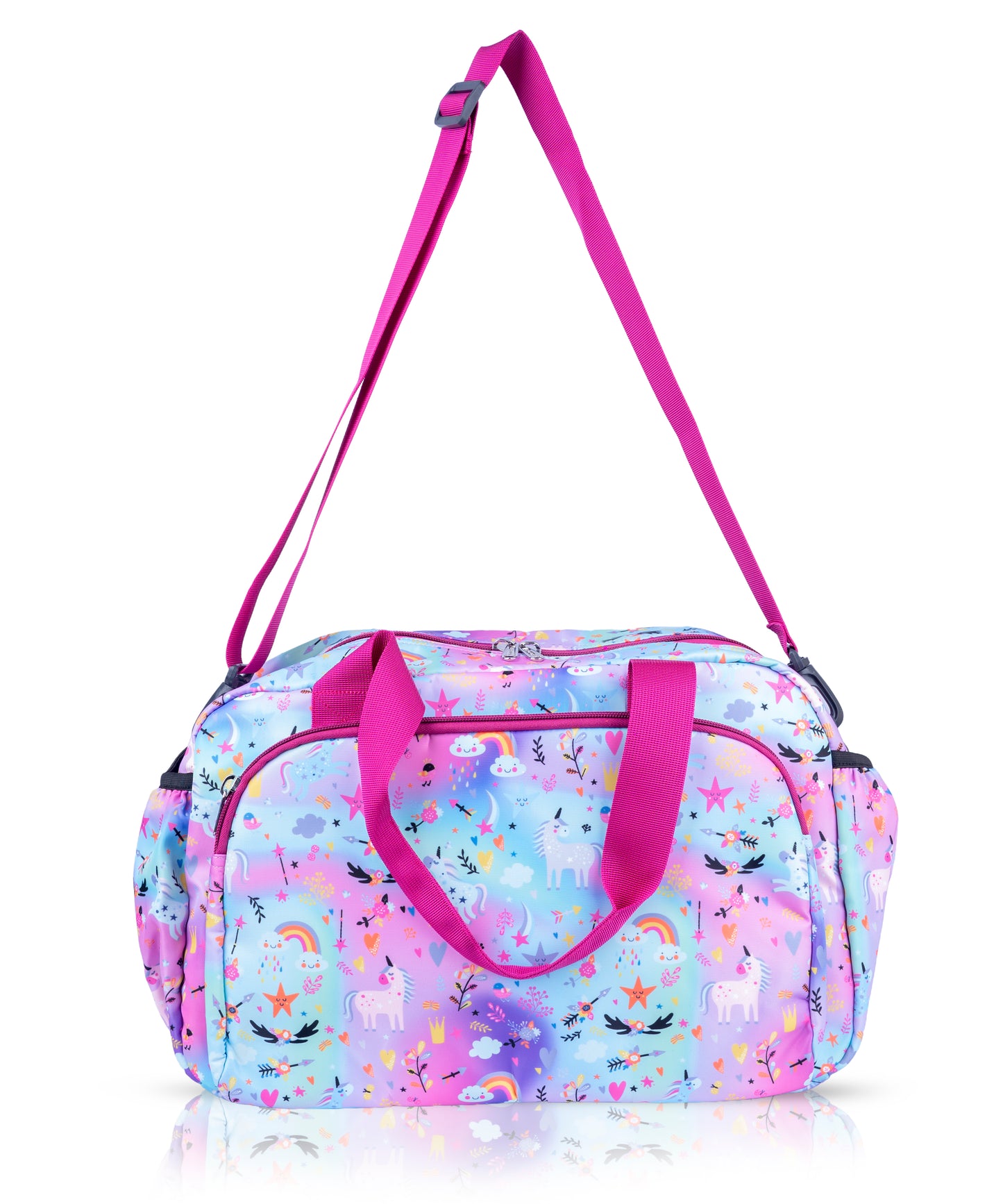 Unicorn Print Travel Duffle Bag - Waterproof, Spacious Shoe & Gym Bag for Girls | Bagmire