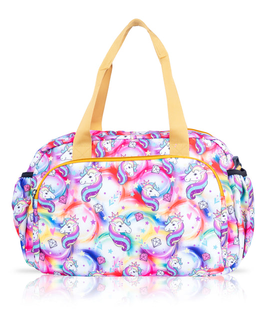 Waterproof Lightweight Duffle Bag for Girls - Bagmire Unicorn Print Travel & Picnic Shoulder Bag