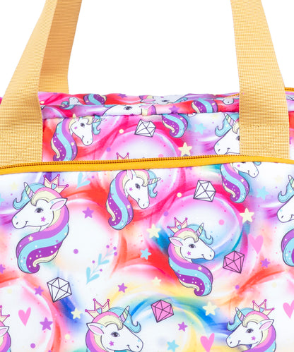 Waterproof Lightweight Duffle Bag for Girls - Bagmire Unicorn Print Travel & Picnic Shoulder Bag
