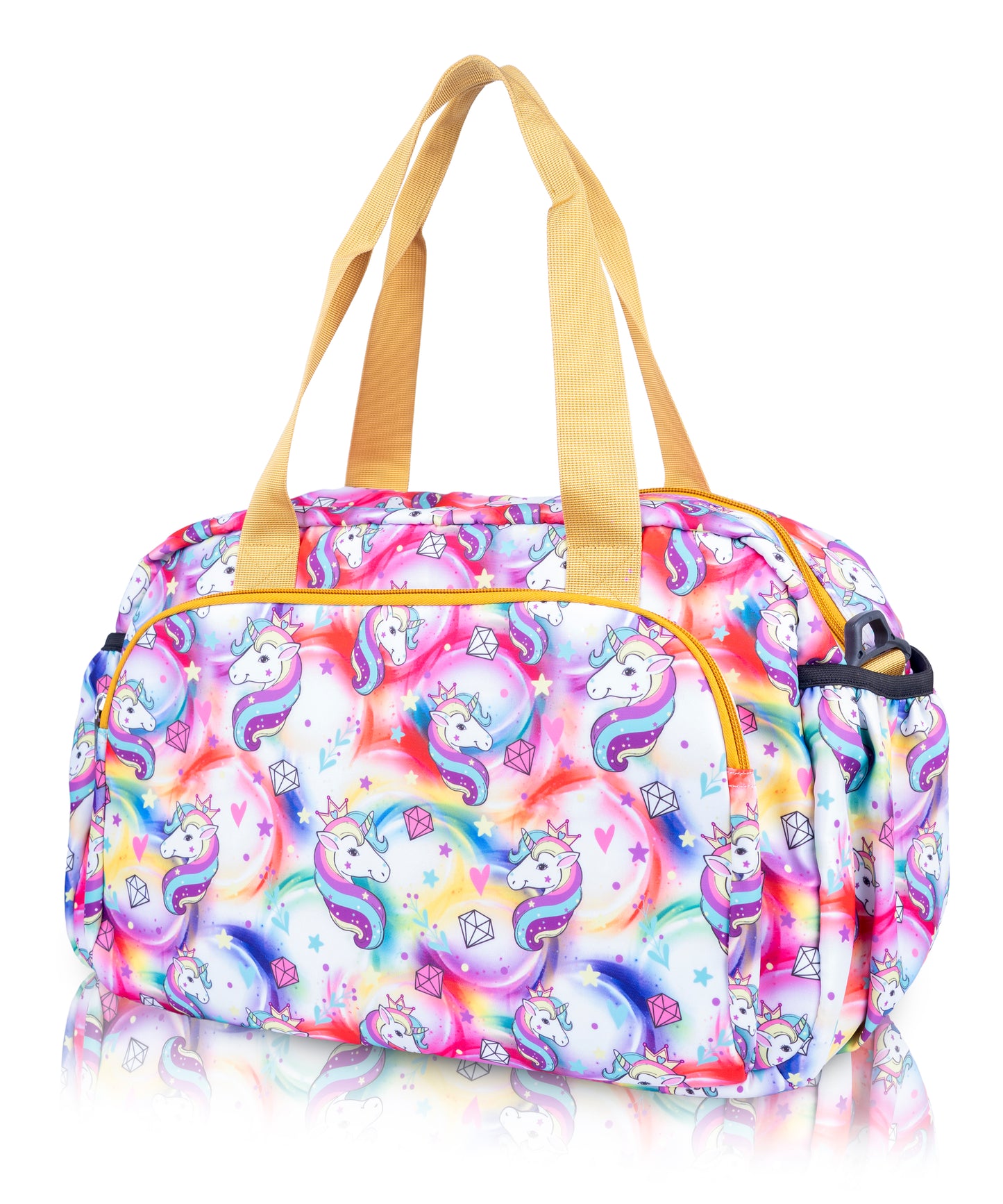 Waterproof Lightweight Duffle Bag for Girls - Bagmire Unicorn Print Travel & Picnic Shoulder Bag