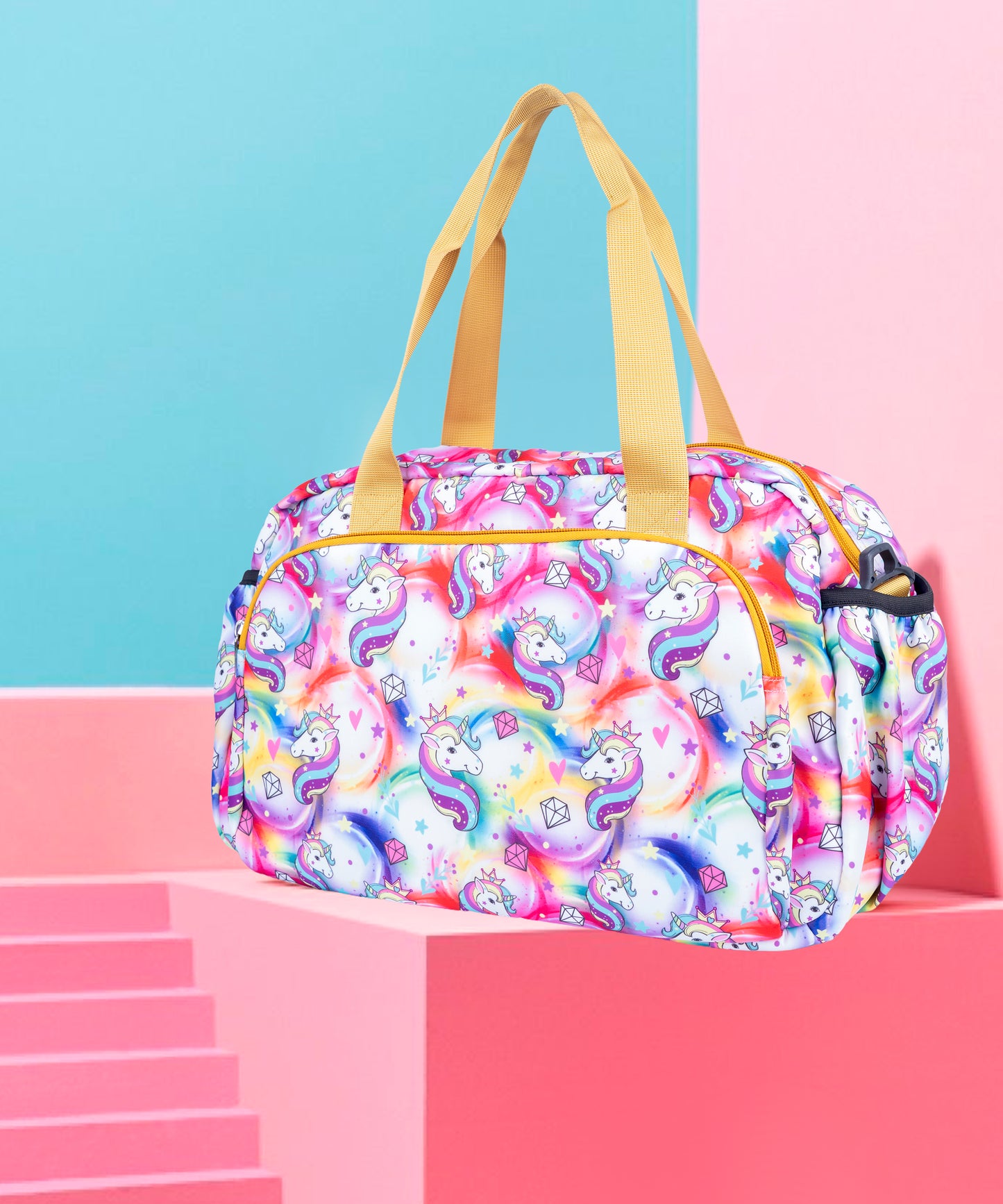 Waterproof Lightweight Duffle Bag for Girls - Bagmire Unicorn Print Travel & Picnic Shoulder Bag