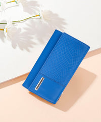Bagmire Women's Royal Blue Clutch Wallet | Textured Vegan Leather Long Card Holder