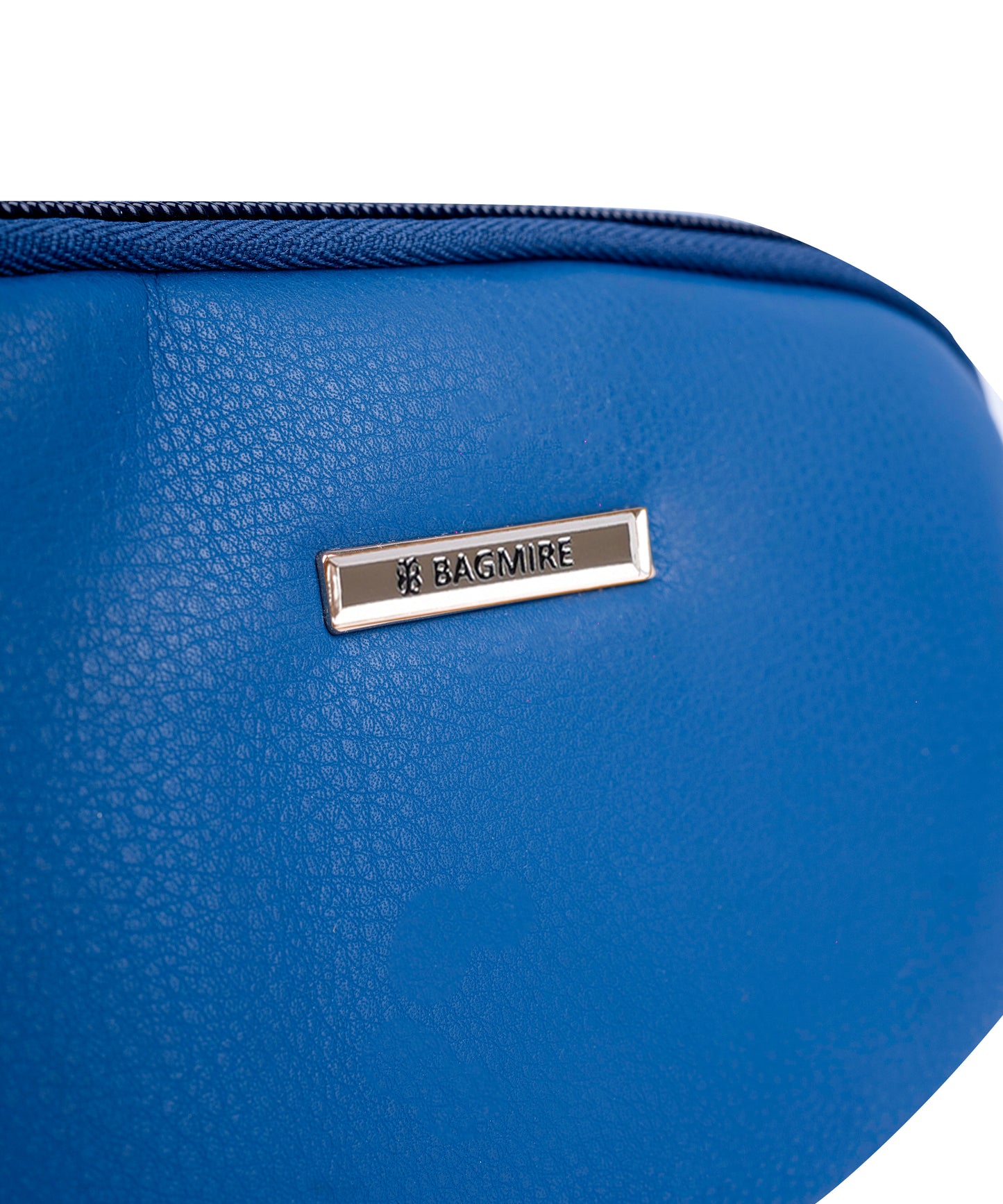 Bagmire Women's Double-Zip Pouch | Royal Blue Faux Leather Multi-Purpose Organizer