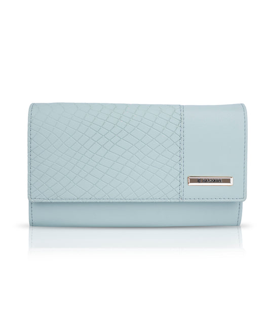 Bagmire Women's PU Leather Clutch Wallet | Textured Faux Leather Card Holder Purse, Mint Green