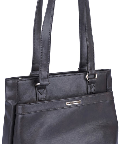 Bagmire Chic Faux Leather Shoulder Tote: Versatile Everyday Handbag