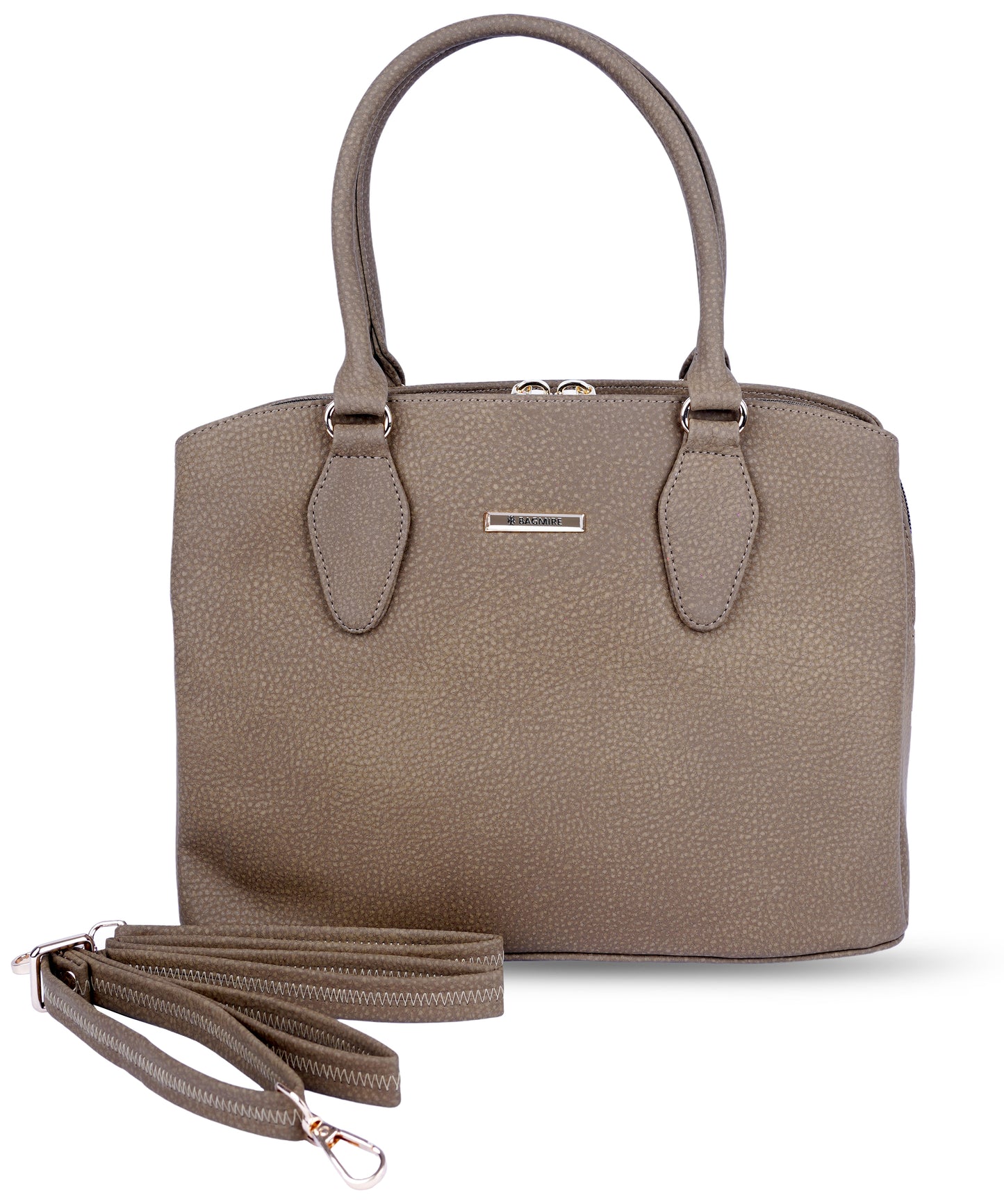 Bagmire Luxe Fuax Leather Satchel: Convertible Top-Handle & Shoulder Bag