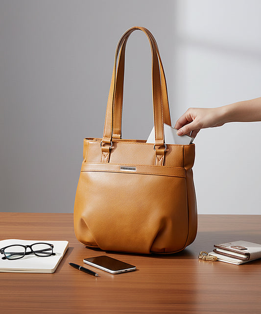 Bagmire Chic Faux Leather Shoulder Tote: Versatile Everyday Handbag