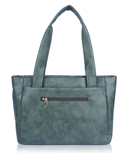 Bagmire Women's Pleated Faux Leather Tote- Padded Handle Shoulder Bag