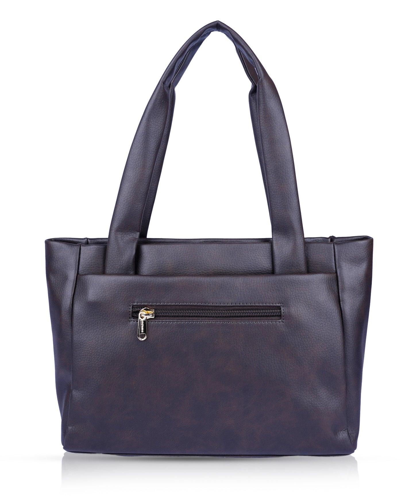 Bagmire Women's Pleated Faux Leather Tote- Padded Handle Shoulder Bag