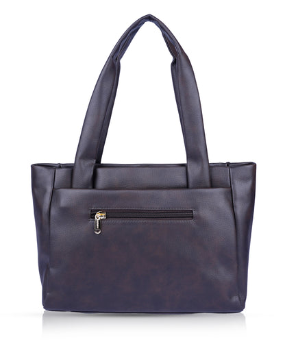 Bagmire Women's Pleated Faux Leather Tote- Padded Handle Shoulder Bag