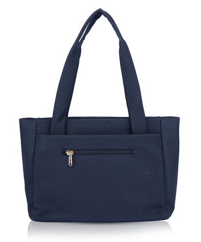 Bagmire Women's Pleated Faux Leather Tote- Padded Handle Shoulder Bag