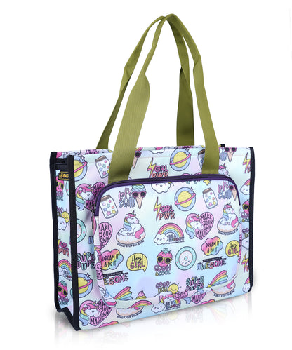 Bagmire Unicorn Girl Power Drawing& Tutorial Bag- Trendy Art Organizer for Kids