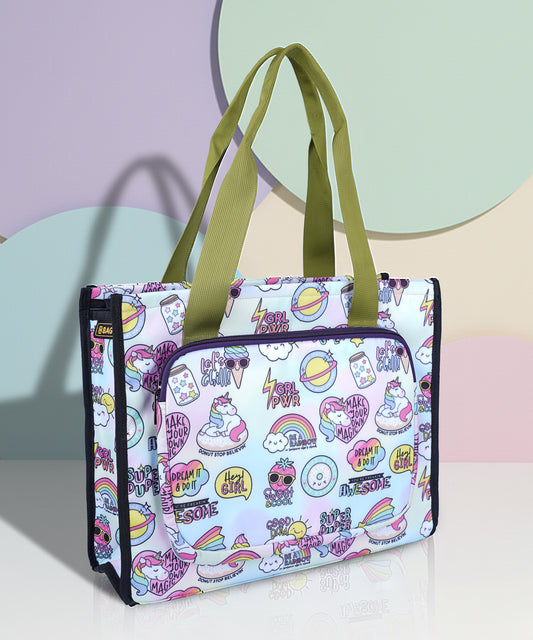 Bagmire Unicorn Girl Power Drawing& Tutorial Bag- Trendy Art Organizer for Kids