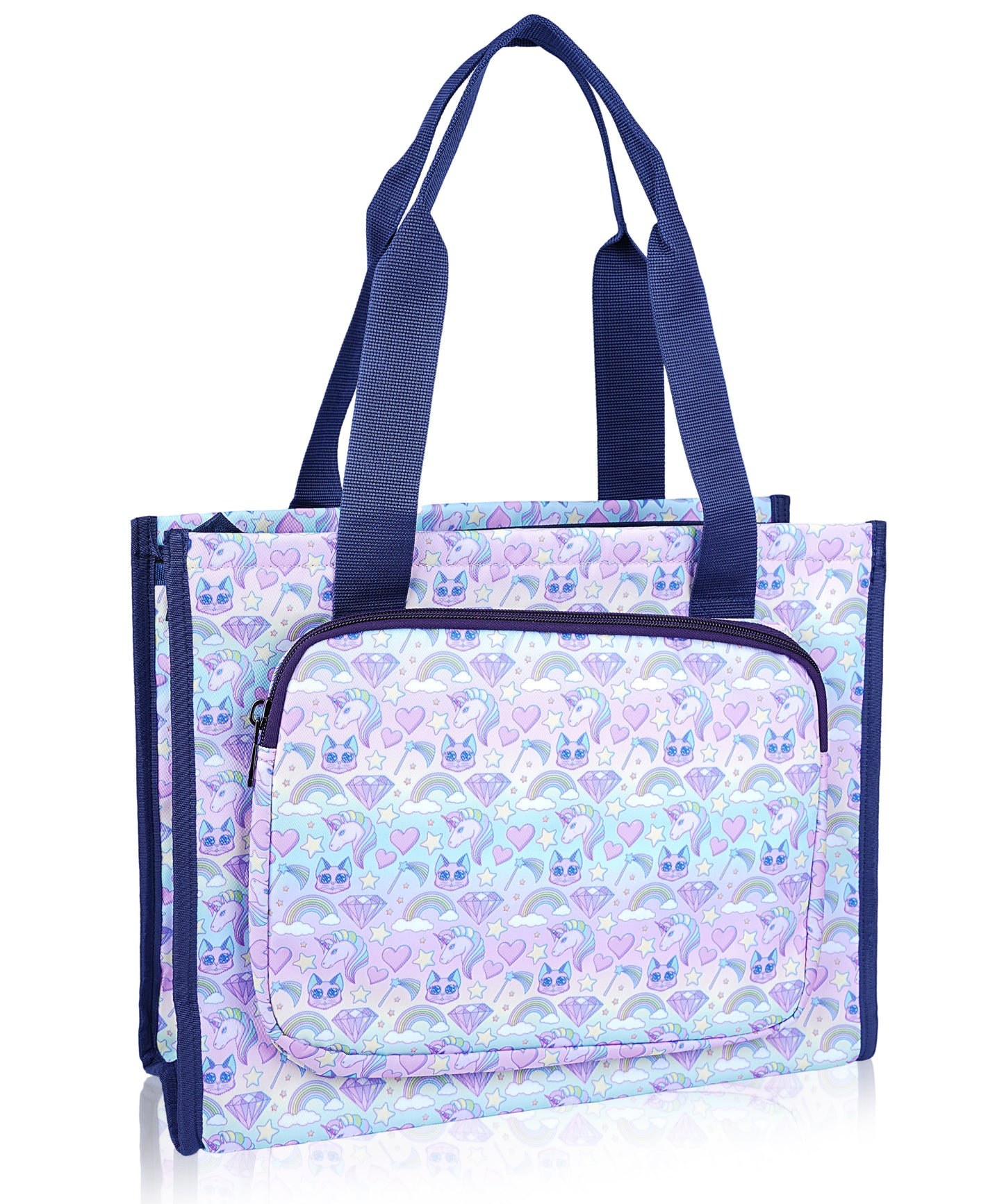 Unicorn Rainbow Kids Art & Drawing Tutorial Bag – Large Stationery Organizer Tote for School & Hobby Classes | BAGMIRE