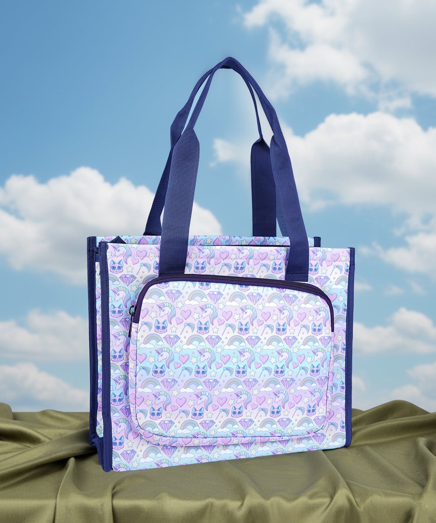 Unicorn Rainbow Kids Art & Drawing Tutorial Bag – Large Stationery Organizer Tote for School & Hobby Classes | BAGMIRE