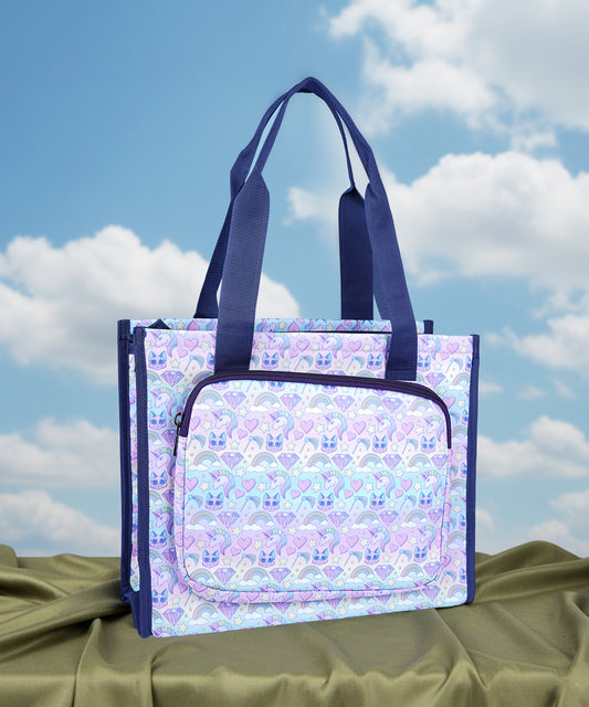 Unicorn Rainbow Kids Art & Drawing Tutorial Bag – Large Stationery Organizer Tote for School & Hobby Classes | BAGMIRE