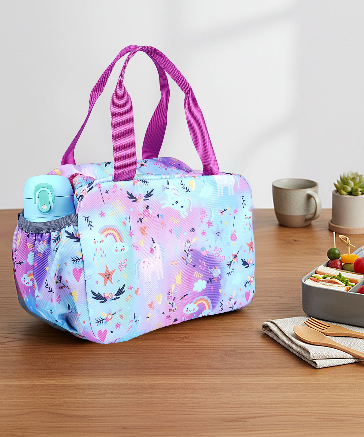 Unicorn Rainbow Kids Insulated Lunch Bag – Cute & Spacious Food Carry Bag for School and Picnic | BAGMIRE