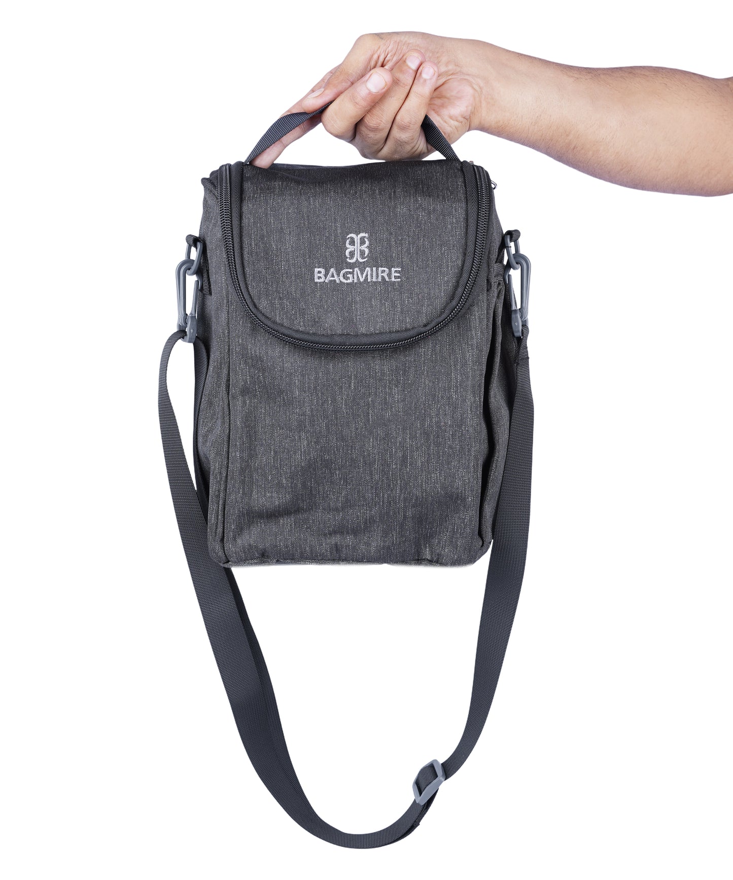 BAGMIRE Insulated Lunch Bag for Office & Travel – Premium Denim Style Food Carry Bag with Bottle Holder, Adjustable Strap & Thermal Lining