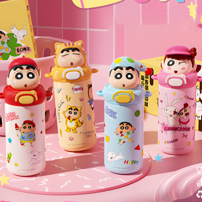 Shinchan  Insulated Straw Sipper Steel Bottle