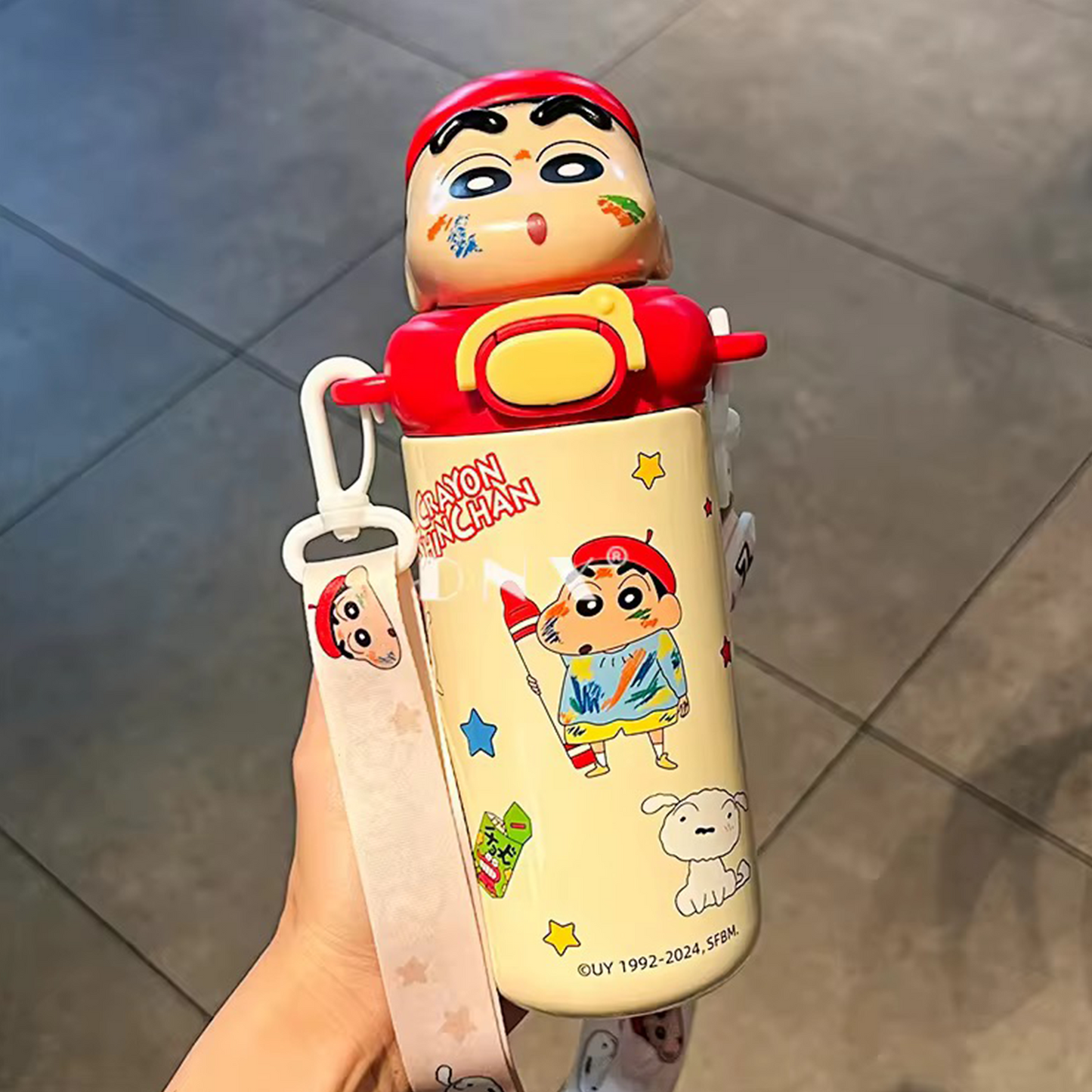 Shinchan  Insulated Straw Sipper Steel Bottle