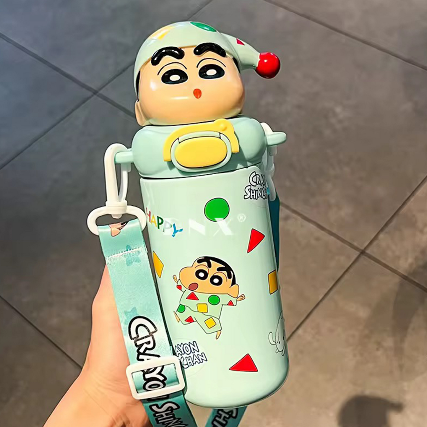 Shinchan  Insulated Straw Sipper Steel Bottle