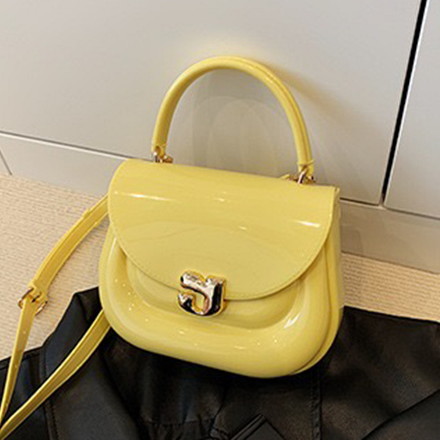 Chubby Jelly Crossbody: Mini Silicone Top Handle Bag