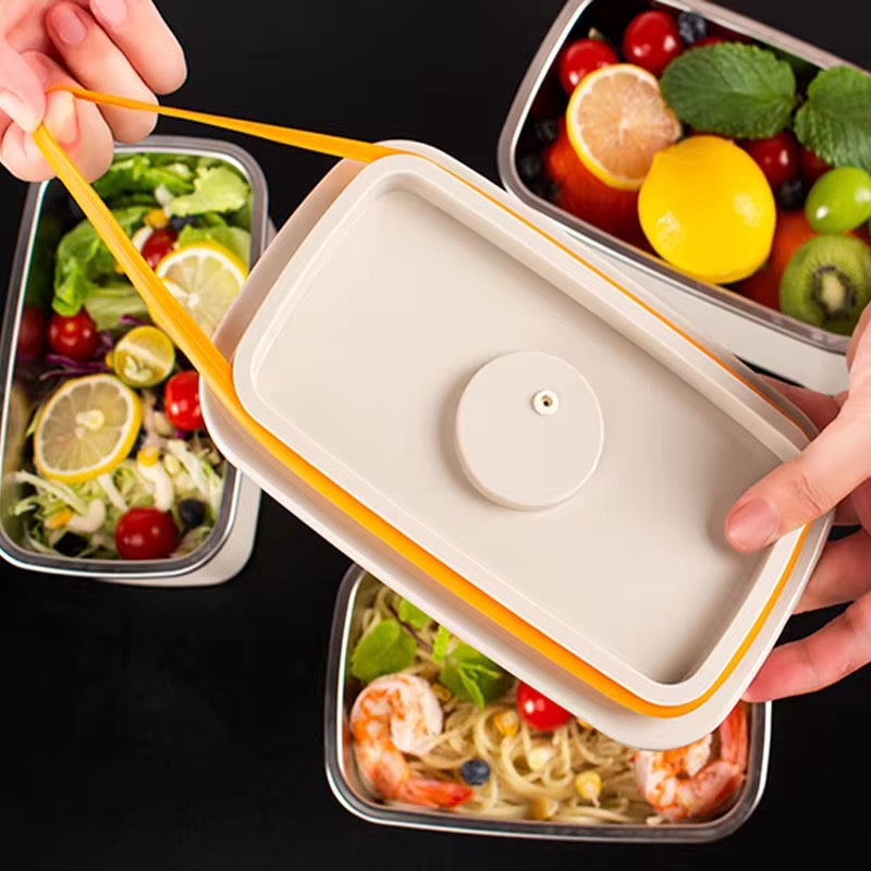 1100ML 304 Food-Grade Stainless Steel Preservation Box, Microwaveable Lunch Box, Food Storage Container, Sealed for Refrigeration and Freezing