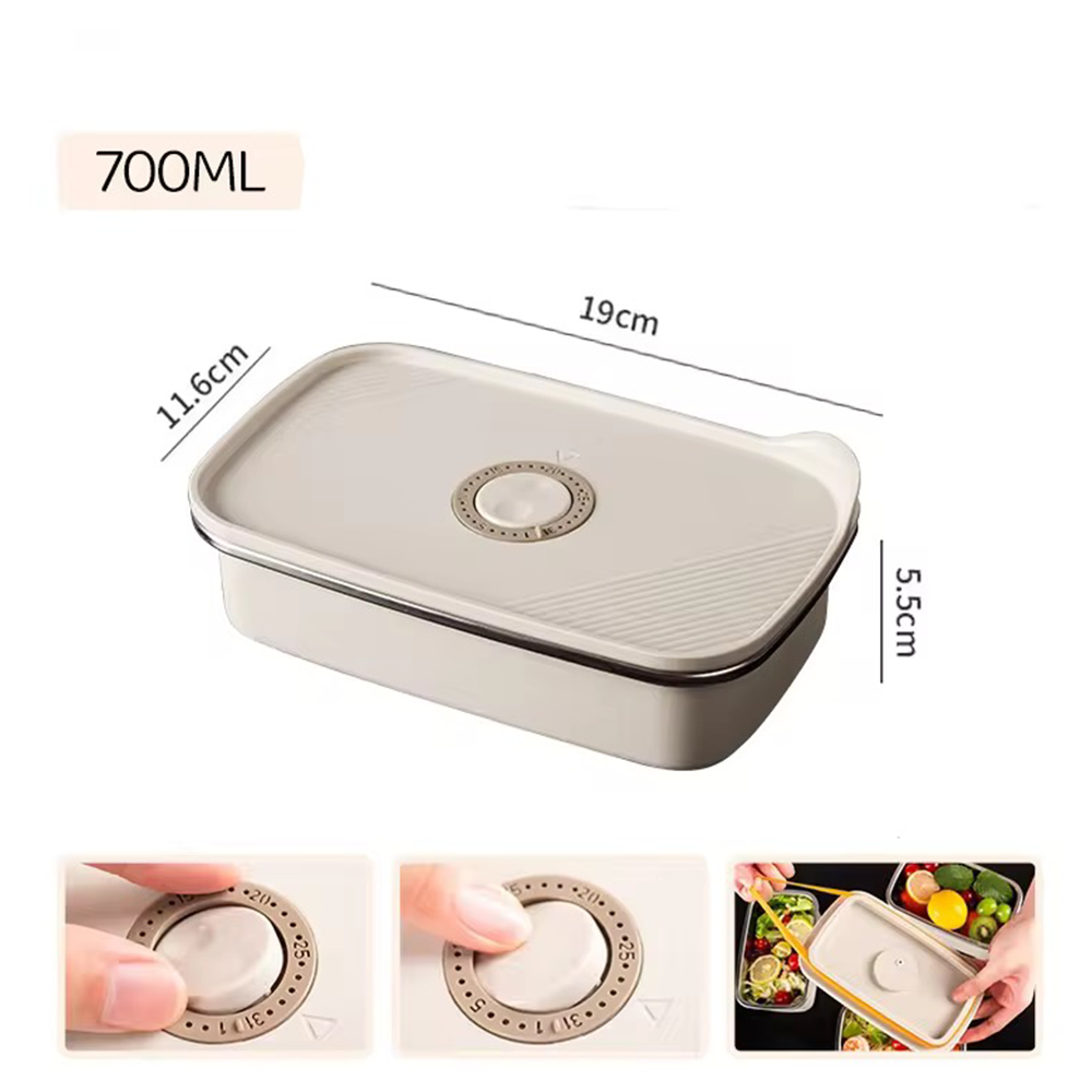 700ML 304 Food-Grade Stainless Steel Preservation Box, Microwaveable Lunch Box, Food Storage Container, Sealed for Refrigeration and Freezing