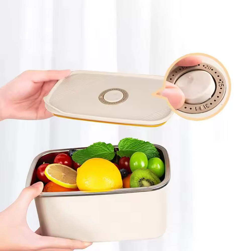 1100ML 304 Food-Grade Stainless Steel Preservation Box, Microwaveable Lunch Box, Food Storage Container, Sealed for Refrigeration and Freezing
