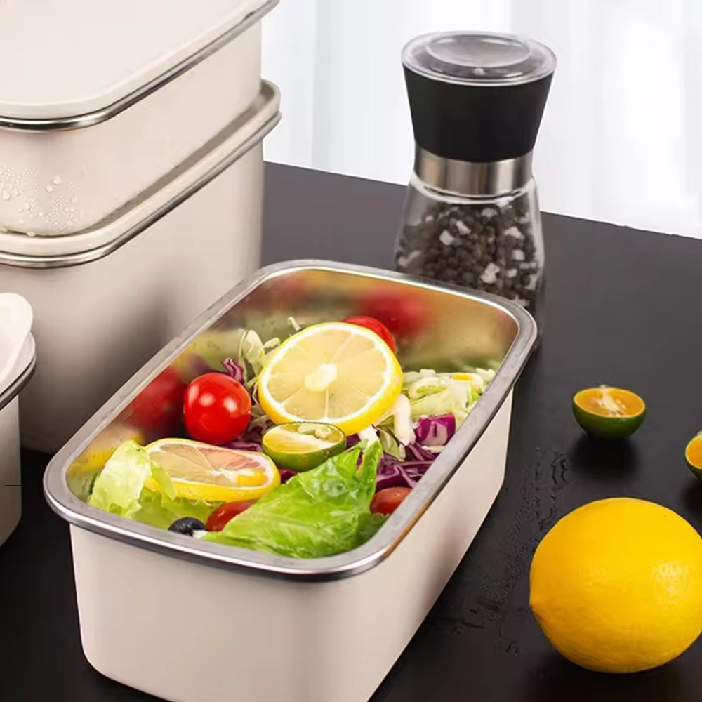 1100ML 304 Food-Grade Stainless Steel Preservation Box, Microwaveable Lunch Box, Food Storage Container, Sealed for Refrigeration and Freezing