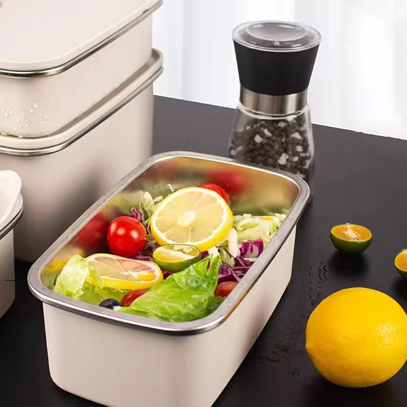 700ML 304 Food-Grade Stainless Steel Preservation Box, Microwaveable Lunch Box, Food Storage Container, Sealed for Refrigeration and Freezing