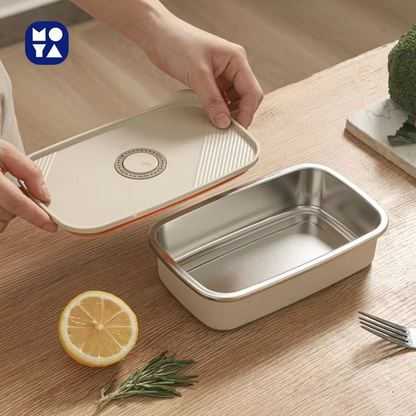 700ML 304 Food-Grade Stainless Steel Preservation Box, Microwaveable Lunch Box, Food Storage Container, Sealed for Refrigeration and Freezing
