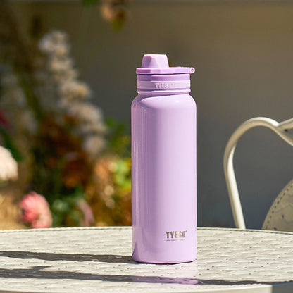 TYESO 1050ml Stainless Steel Insulated Water Bottle – Hot & Cold Flask, Leak-Proof Travel Bottle Purple - Bagmire