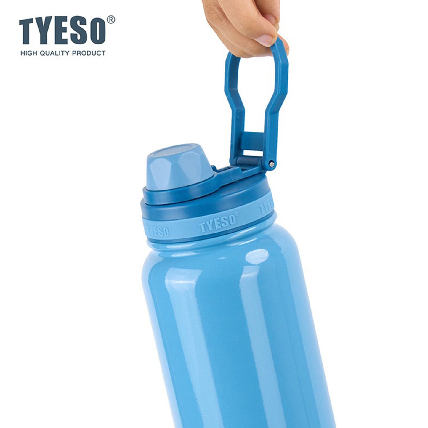 TYESO 1050ml Stainless Steel Insulated Water Bottle – Hot & Cold Flask, Leak-Proof Travel Bottle Blue - Bagmire