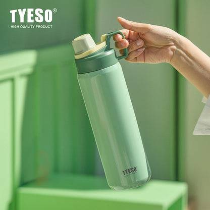 TYESO Sports Vacuum Insulated Steel Bottle 900ML with Portable Handle Green - Bagmire