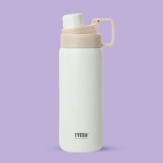 TYESO Sports Vacuum Insulated Steel Bottle 900ML with Portable Handle White - Bagmire