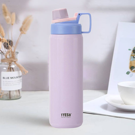 TYESO Sports Vacuum Insulated Steel Bottle 900ML with Portable Handle Purple - Bagmire