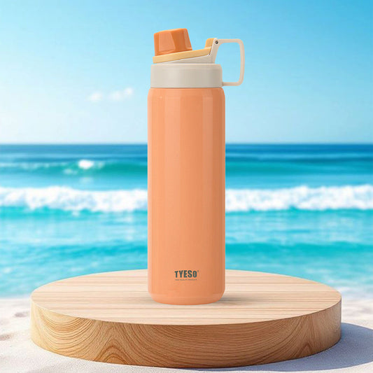 TYESO Sports Vacuum Insulated Steel Bottle 900ML with Portable Handle orange - Bagmire