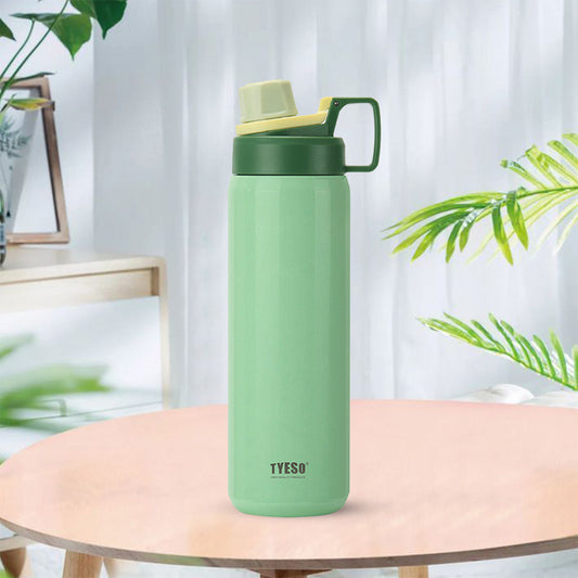 TYESO Sports Vacuum Insulated Steel Bottle 900ML with Portable Handle Green - Bagmire