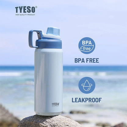 TYESO Sports Vacuum Insulated Steel Bottle 900ML with Portable Handle Blue - Bagmire