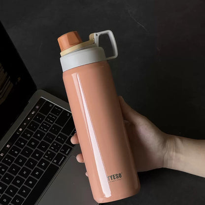 TYESO Sports Vacuum Insulated Steel Bottle 900ML with Portable Handle orange - Bagmire