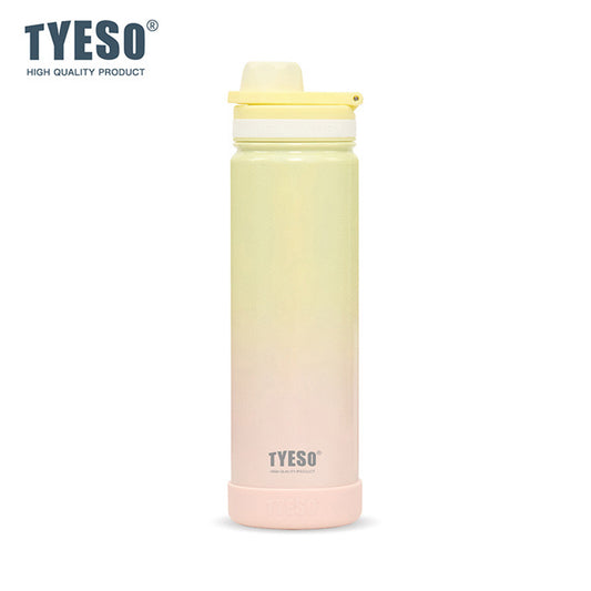 TYESO 750ml Pastel Gradient Insulated Bottle – Stylish & Leak-Proof Travel Flask Gradient yellow - Bagmire
